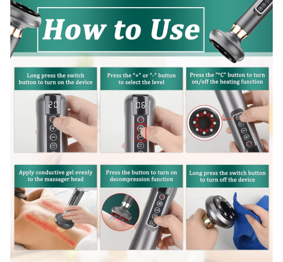 Вакуумний електричний масажер Xinrongda XY-CM, сірий (my-21128)