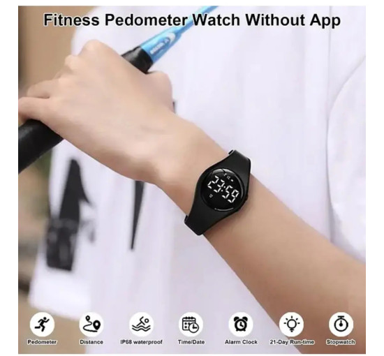 Фітнес годинник HUYVMAY без програми та Bluetooth, чорний (my-21161)