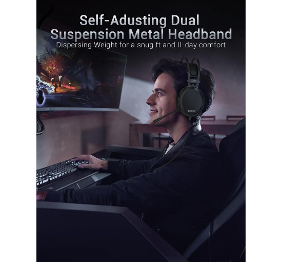 Игровая гарнитура NUBWO N7, с микрофоном с шумоподавлением, черный (my-21080)