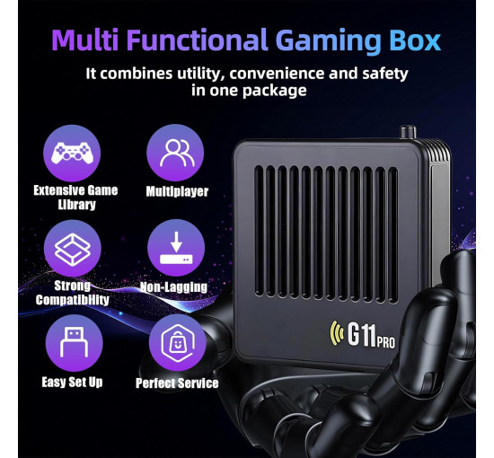 Игровая консоль KINMRIS G11 Pro Retro с разрешением 4K, 40 000 ретро-играми, черный (my-21095)