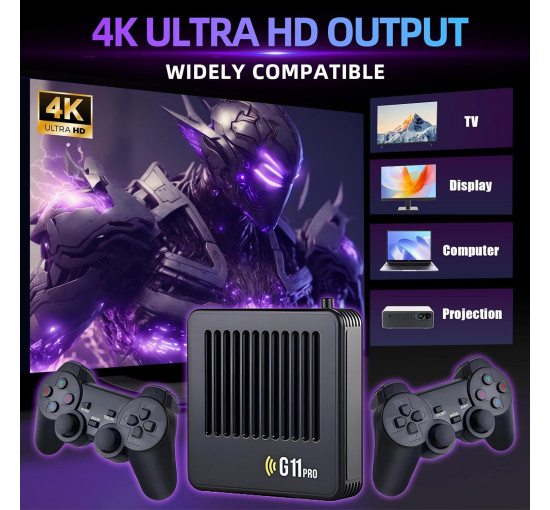 Игровая консоль KINMRIS G11 Pro Retro с разрешением 4K, 40 000 ретро-играми, черный (my-21095)