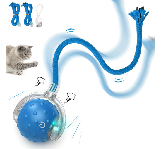 Интерактивная игрушка-мяч FLERDMAU L02 для домашних кошек, синий (my-21087)