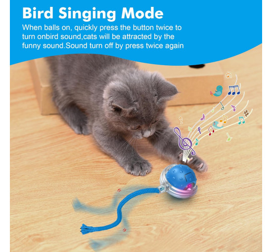 Интерактивная игрушка-мяч FLERDMAU L02 для домашних кошек, синий (my-21087)