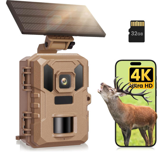 Камера для стеження VIDVIS SV-TCNW з нічним баченням, сонячна батарея, 64 Мп 4K (my-21028)