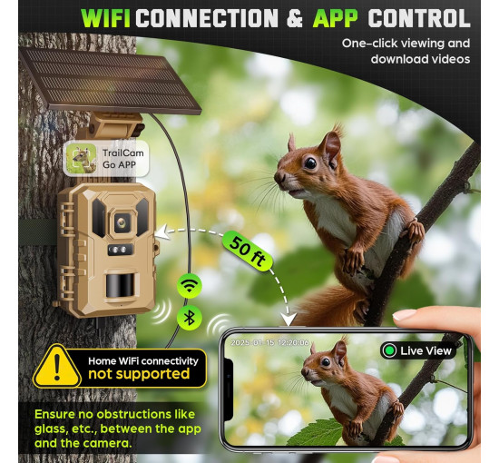 Камера для стеження VIDVIS SV-TCNW з нічним баченням, сонячна батарея, 64 Мп 4K (my-21028)