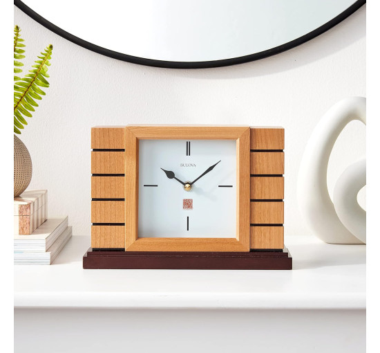 Каминные часы Bulova B1659, ореховое (my-21032)