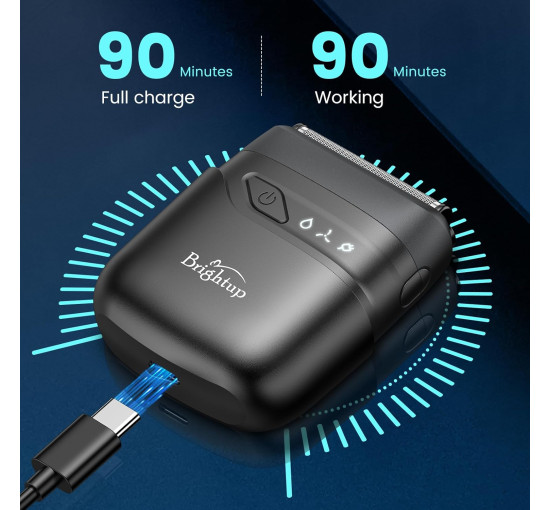 Компактная дорожная бритва Brightup MS-9723 с плавающими лезвиями, черный (my-21124)