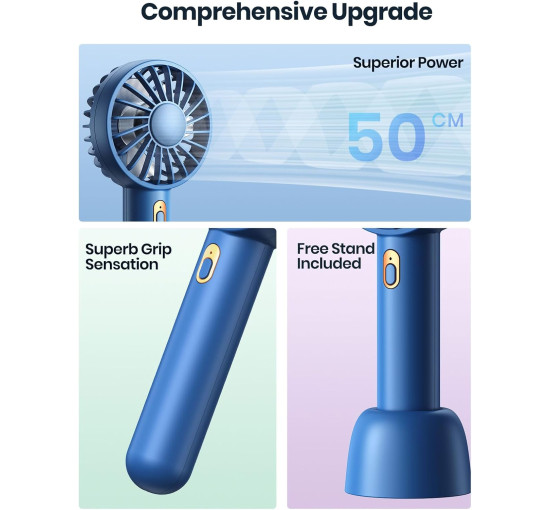 Комплект з 2 міні-вентиляторів Warmco K30 3-швидкісний, синій (my-21200)