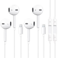 Комплект з 2 провідних навушників-вкладишів Eashion 2D-LT-W2 з вбудованим мікрофоном, білий (my-21147)