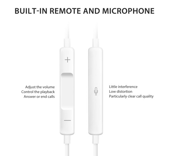Комплект из 2 проводных наушников-вкладышей Eashion 2D-LT-W2 со встроенным микрофоном, белый (my-21147)