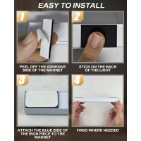 Комплект із 4 світильників KALAHOL YNYD08 для кухні, з датчиком руху USB, білий (my-21043) Комплект із 4 світильників KALAHOL YNYD08 для кухні, з датчиком руху USB, білий (my-21043)