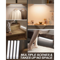 Комплект із 4 світильників KALAHOL YNYD08 для кухні, з датчиком руху USB, білий (my-21043)