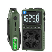 Коротковолновое радио Jazmm AM FM с Bluetooth и погодным оповещением NOAA, зеленый (my-21074)