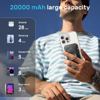 Магнитный внешний аккумулятор WASTDE PN-W35 20000 мА·ч, черный (my-21132)