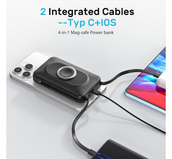 Магнитный внешний аккумулятор WASTDE PN-W35 20000 мА·ч, черный (my-21132)