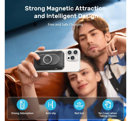 Магнитный внешний аккумулятор WASTDE PN-W35 20000 мА·ч, черный (my-21132)