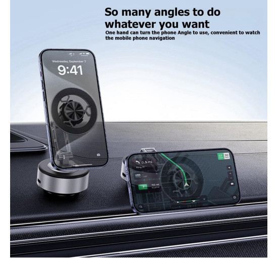 Магнітне кріплення Cenei X91 з вакуумною присоскою для смартфона, чорний (my-21046)