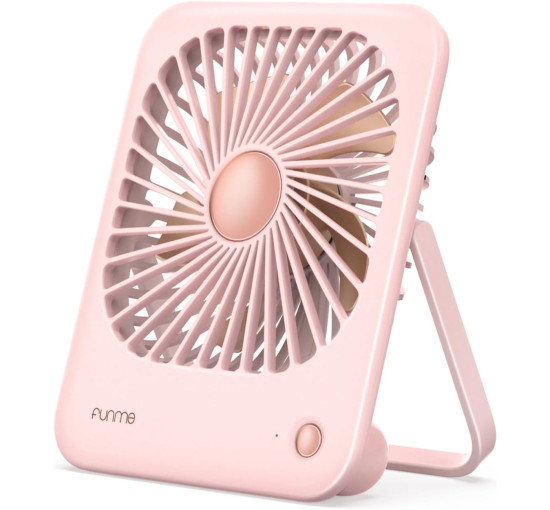 Маленький настільний вентилятор Funme OEDKL02-3000PK1 з акумулятором, рожевий (my-21194)