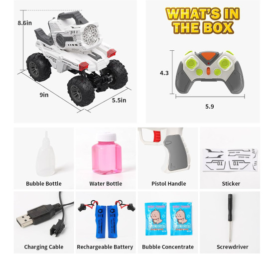 Машинка з дистанційним керуванням Somastung 2212 та гарматою для мильних бульбашок (my-21003)