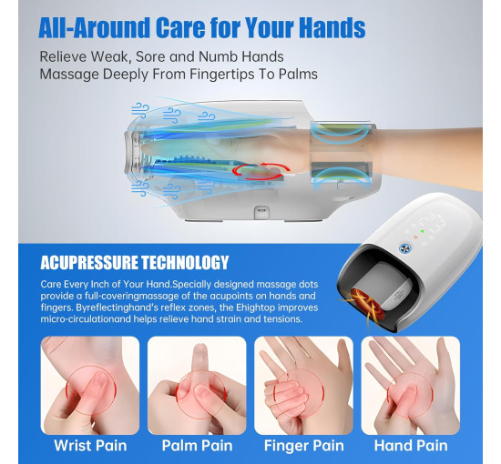 Масажер для рук Ehightop FE-0161 з функцією прогріву (my-21055)
