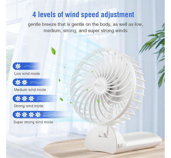 Міні-портативний вентилятор Psecici AO-818, бежевий (my-21197)