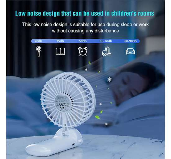 Міні-портативний вентилятор Psecici AO-818, бежевий (my-21197)