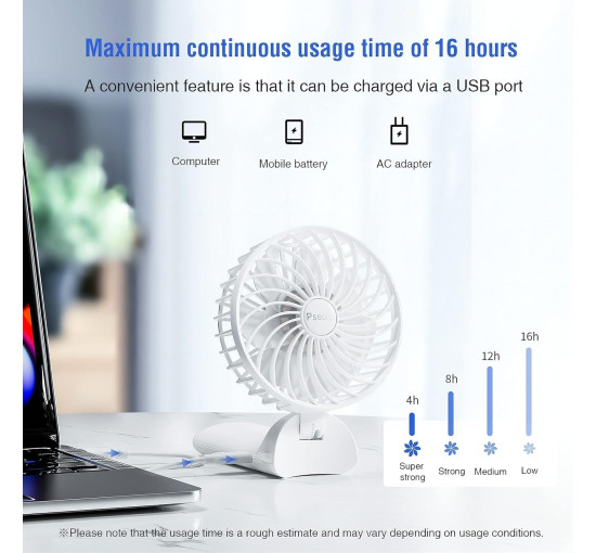 Міні-портативний вентилятор Psecici AO-818, бежевий (my-21197)