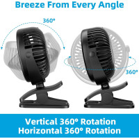 Міні-вентилятор Benpen JD-199, акумулятор 2200 мАг, чорний (my-21207)