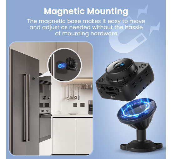 Мініатюрна камера Bionadro LN-2M з магнітним кріпленням, чорна (my-21142)