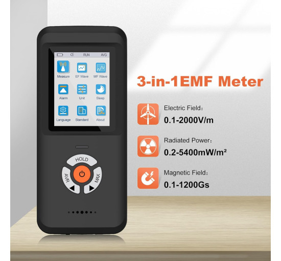 Модернізований детектор електромагнітного поля, що перезаряджається, CHNADKS EM-102, чорний (my-21094)