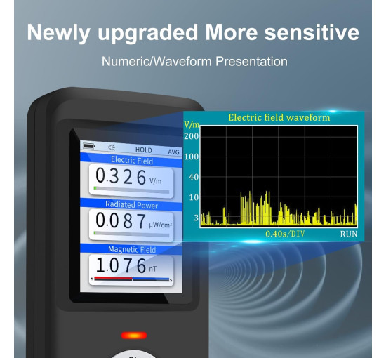 Модернізований детектор електромагнітного поля, що перезаряджається, CHNADKS EM-102, чорний (my-21094)