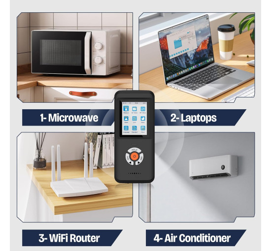 Модернізований детектор електромагнітного поля, що перезаряджається, CHNADKS EM-102, чорний (my-21094)