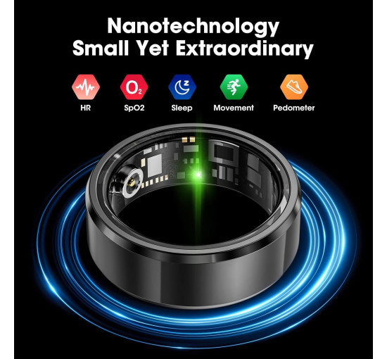 Модні спортивні розумні каблучки Mingwear US9, чорний (my-21135)