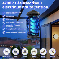 Мощная электрическая лампа от комаров Kfonla JY-05, 15 Вт, 4200 В, черный (my-21186)