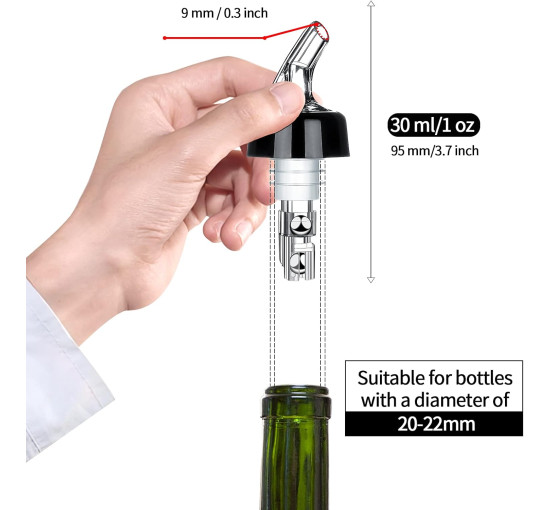 Набір барменський диспенсер для алкоголю із 6 шт. SuproBarware PR16 (my-21150)