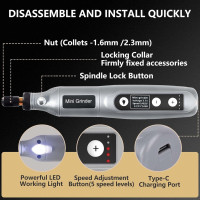 Набір бездротових інструментів, що обертаються, AOZOY HJ202, сірий (my-21111)