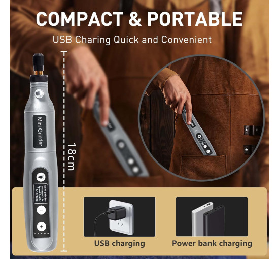 Набір бездротових інструментів, що обертаються, AOZOY HJ202, сірий (my-21111)