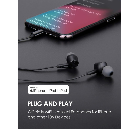 Навушники PALOVUE сумісні з iPhone, чорний (my-21107)