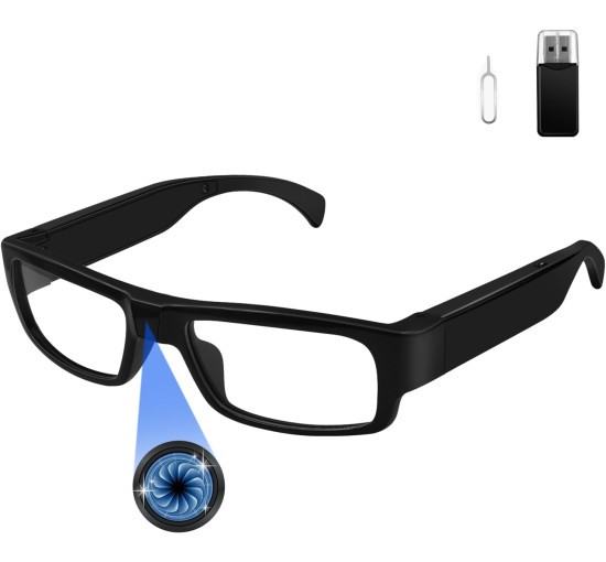 Окуляри із прихованою камерою Tebetu mini300 HD 1080P, чорний (my-21112)