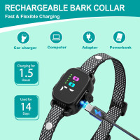 Ошейник против лая RICIVI YJ318 для маленьких собак, без электрошока, темно-черный (my-21157)