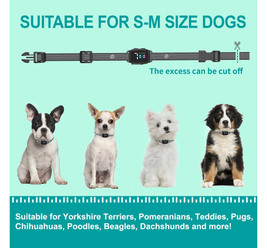 Нашийник проти гавкання RICIVI YJ318 для маленьких собак, без електрошоку, темно-чорний (my-21157)