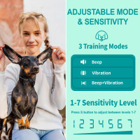 Ошейник против лая RICIVI YJ318 для маленьких собак, без электрошока, темно-черный (my-21157)