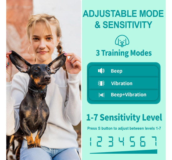 Нашийник проти гавкання RICIVI YJ318 для маленьких собак, без електрошоку, темно-чорний (my-21157)