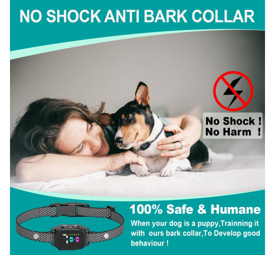 Нашийник проти гавкання RICIVI YJ318 для маленьких собак, без електрошоку, темно-чорний (my-21157)