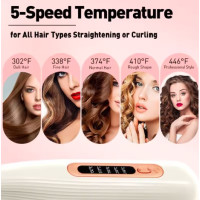 Бездротовий випрямляч для волосся, що перезаряджається, білий (my-21036)