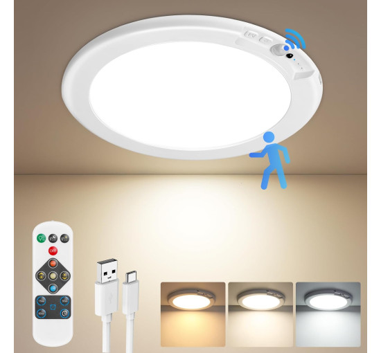 Стельовий світильник Bairth T070, що перезаряджається, з датчиком руху, білий (my-21099)