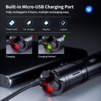 Надяскравий світлодіодний ліхтар WUBEN L50, що перезаряджається, з яскравістю 1200 люмен, чорний (my-21070)