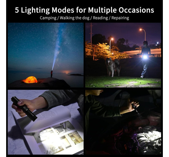 Перезаряжаемый сверхъяркий светодиодный фонарь WUBEN L50 с яркостью 1200 люмен, черный (my-21070)