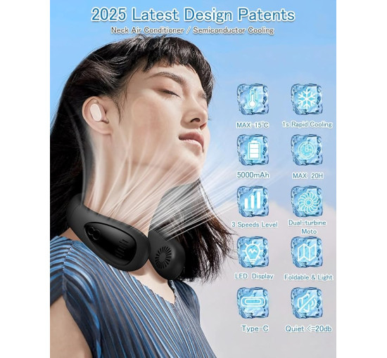 Перезаряжаемый USB-вентилятор GAITIR XQ04 5000 мА·ч, черный (my-21181)