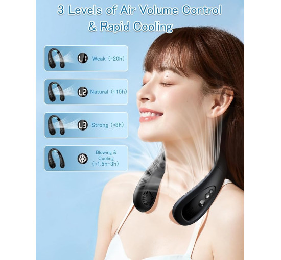 Перезаряжаемый USB-вентилятор GAITIR XQ04 5000 мА·ч, черный (my-21181)